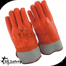 SRSAFETY Orange pvc Chip Arbeit Handschuhe / Winter Handschuhe mit PVC-Chip für Arbeit, China Lieferanten